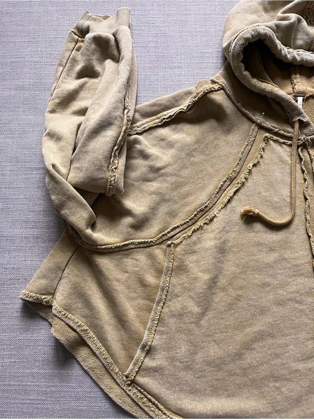 Free People Kara Cardi Zip Up Oversized Slouchy Cotton Hoodie in Golden Yellow - Picture 9 of 15